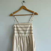 Load image into Gallery viewer, Cupshe Striped Pattern Sleeveless Cut Out Maxi Dress Cream L NWT