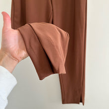 Load image into Gallery viewer, Joie Drawstring Waist High Rise Straight Leg Ankle Pants Rust Brown S