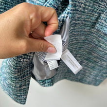 Load image into Gallery viewer, LOFT Tweed Notch Lapel Lined Double Breasted Blazer Blue 10