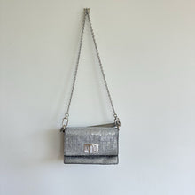 Load image into Gallery viewer, FURLA 1927 Glitter Embellished Chain Strap Mini Crossbody Bag Silver