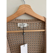 Load image into Gallery viewer, Molly Bracken Knitted Sheer Open-Front Long Sleeve Casual Cardigan Brown S NWT