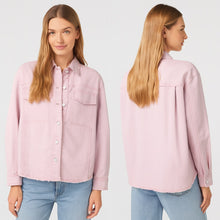 Load image into Gallery viewer, Marc Cain Twill Shirt Denim Shacket Bright Pink Lavender 8 NWT