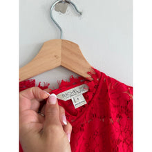 Load image into Gallery viewer, Rachel Zoe Suzette Floral Lace Cap Sleeve Mini Sheath Dress Red 4