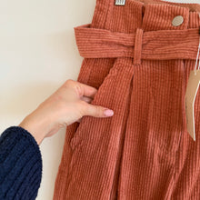 Load image into Gallery viewer, The Korner Corduroy Belted High Rise Pleated Wide Leg Pants 2 NWT