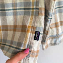 Load image into Gallery viewer, Patagonia Fjord Flannel Plaid Organic Cotton Button Up Shirt Fields Natural S
