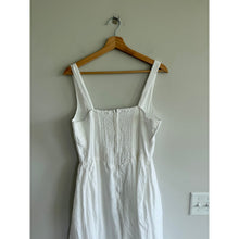 Load image into Gallery viewer, Quince Linen Corset Square Neck Sleeveless Midi Dress White M