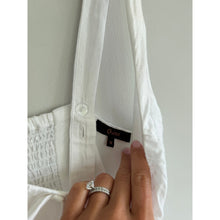 Load image into Gallery viewer, Quince Linen Corset Square Neck Sleeveless Midi Dress White M