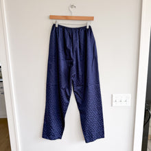 Load image into Gallery viewer, Victoria's Secret Satin Jacquard High Rise Pajama Pants Navy Blue S