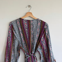 Load image into Gallery viewer, Saachi Anthropologie Wrap V-Neck Long Sleeve Maxi Kimono Cover-Up Dress OS