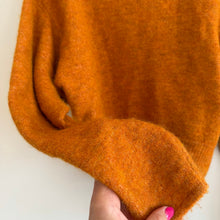 Load image into Gallery viewer, Aritizia Wilfred Lorin Alpaca Wool Turtleneck Tie-Waist Pullover Sweater Orange
