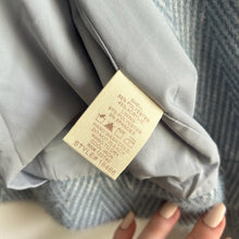 Load image into Gallery viewer, Mystree Fuzzy Soft Button Front Herringbone Shacket Blue S