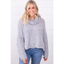 Load image into Gallery viewer, Free People Bff Loopy-Knit Cowl Neck Pullover Sweater Gray S