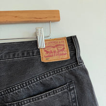 Load image into Gallery viewer, Levi's 501 Original Distressed Hem Button Fly Denim Cut Off Shorts Black 33