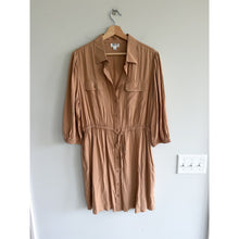 Load image into Gallery viewer, The Drop x Cella Jane Praline Gathered-Waist Mini Shirt Dress Brown L