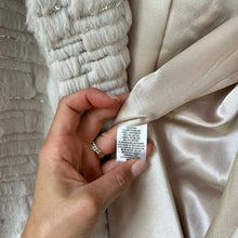 Load image into Gallery viewer, MILLY Sequin Fur Open-Front Long Sleeve Jacket Beige L NWT