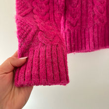 Load image into Gallery viewer, Anthropologie Payton 1/4 Zip Cable-Knit Pullover Sweater Pink XS