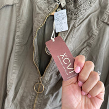 Load image into Gallery viewer, XCVI Smocked Waist Long Sleeve Full Zip Dress Olive Green M NWT