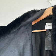Load image into Gallery viewer, Yves Salomon Draped Lacon Lamb Leather Open Jacket Black 34 NWT