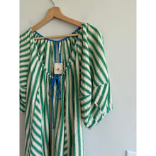 Load image into Gallery viewer, Free People Bop Around Striped Scoop Neck 3/4 Sleeve Casual Romper Green S NWT