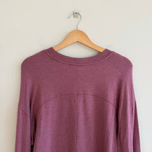 Load image into Gallery viewer, Athleta Marina Crew Neckline Long Sleeve Tie Button Sweatshirt Pink M