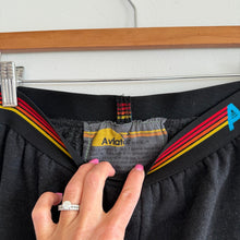 Load image into Gallery viewer, Aviator Nation Logo Rainbow Striped Trim Cropped Hoodie Set Black M