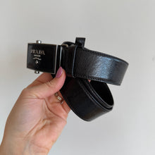 Load image into Gallery viewer, PRADA Saffiano Leather Classic Adjustable Slide Buckle Belt Black 44