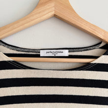 Load image into Gallery viewer, Perfectwhitetee Taylor Striped Long Sleeve Cropped Top Black Cream M