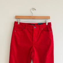 Load image into Gallery viewer, Talbots Straight Leg Corduroy Full Length High waist Pants Red 2P NWT