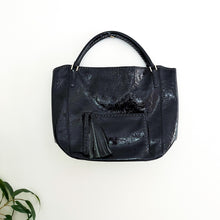 Load image into Gallery viewer, Anya Hindmarch Patent Leather Tassel Tote Bag Black with Dust Bag