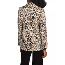 Load image into Gallery viewer, Elie Tahari The Marcie Leopard-Print Single-Breasted Blazer Brown Black 10