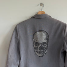 Load image into Gallery viewer, Seven Lab Single-Breasted Skull Embellished back Notch Lapel Lined Blazer Gray L