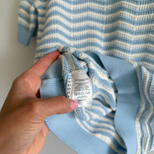 Load image into Gallery viewer, LOFT Short Sleeve Sweater Top Blue White Stripe XS NWT