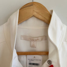 Load image into Gallery viewer, Nordstrom Collection Linen Blend Snap Front Utility Jacket White M NWT