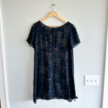 Load image into Gallery viewer, Vintage GALA Silk Sheer Floral Overlay Short Sleeve Mini Dress Black S