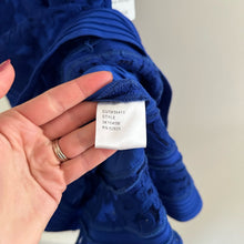 Load image into Gallery viewer, Tadashi Shoji Embroidered Lace Blouson Waist Dress Marna Blue 8