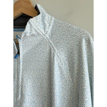 Load image into Gallery viewer, Vineyard Vines Patterned Palmetto Quarter Zip Sweatshirt White Blue XL