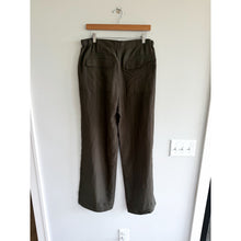 Load image into Gallery viewer, Vince Mid-Rise Drawstring Waist Wide Leg Utility Pants Olive Green L