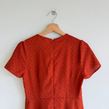 Load image into Gallery viewer, Re:named Polka Dot Pattern Twist V-Neck Casual Midi Dress Orange M
