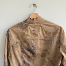 Load image into Gallery viewer, Kut From The Kloth Tayanita Faux Suede Draped Front Jacket Brown Multi M