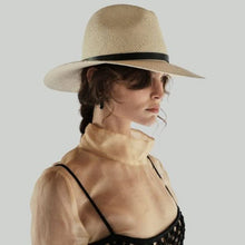 Load image into Gallery viewer, Janessa Leone Lyra Straw Short Crown Fedora Hat Cream M