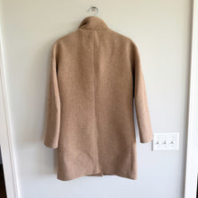 Load image into Gallery viewer, J. Crew Italian Wool Zip Up Mid Length Cocoon Coat Sandstone Tan 2