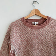 Load image into Gallery viewer, Madewell Fringe Knit Crew Neck Long Sleeve Pullover Sweater Pink M