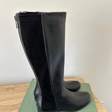 Load image into Gallery viewer, Aquatalia Leather Zip Up Round Toe Knee High Casual Boots Black 8.5