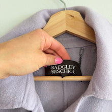 Load image into Gallery viewer, Badgley Mischka Double Face Wool Tie Waist Wrap Trench Coat Purple S