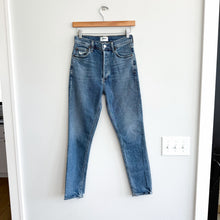 Load image into Gallery viewer, AGOLDE Nico High Rise Distressed Hem Button-Fly Denim Skinny Jeans Blue 25