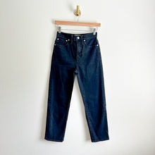 Load image into Gallery viewer, Madewell Classic Straight Denim High Rise Dark Wash Jeans Black 25