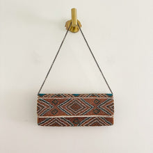 Load image into Gallery viewer, Santi Aztec Pattern Beaded Rectangle Shape Clutch Bag Brown