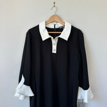 Load image into Gallery viewer, Karl Lagerfeld Paris Collared Shift Dress with Contrast Tulip Sleeve 16