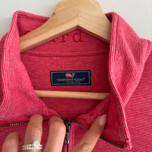 Load image into Gallery viewer, Vineyard Vines Saltwater Quarter Zip Mock Neck Pullover Sweater Pink/Red XXL