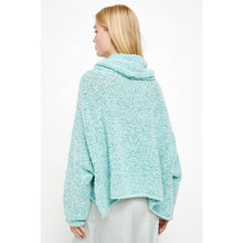 Load image into Gallery viewer, Free People Bff Loopy-Knit Cowl Neck Pullover Sweater Light Blue M